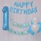 Light Blue Happy Birthday Balloon Banner – 16-Inch Foil Letters, Reusable Birthday Decoration for Boys, Girls, Kids, Women, and Men (Light Blue)